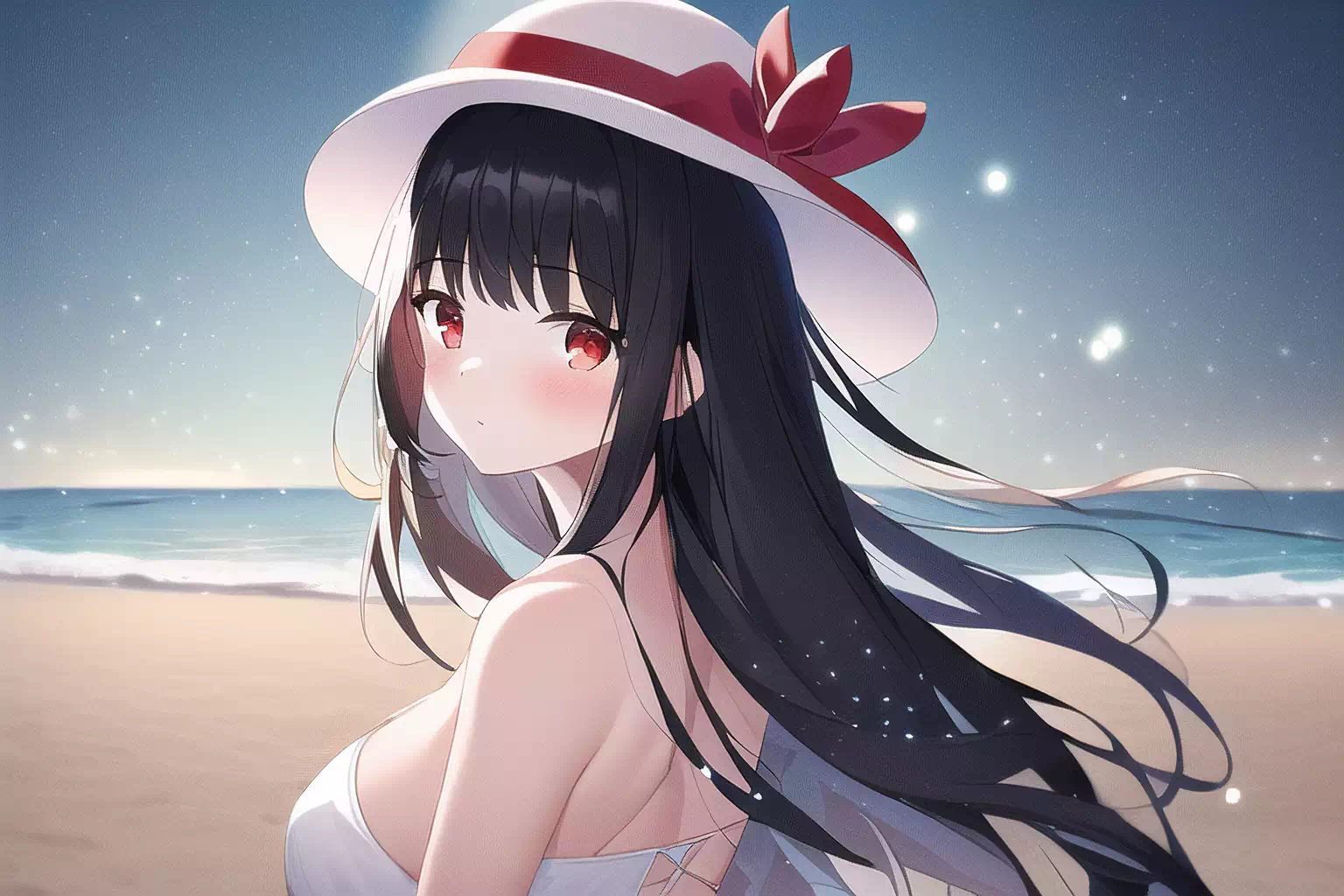 NovelAI &#8211; Girl on Beach