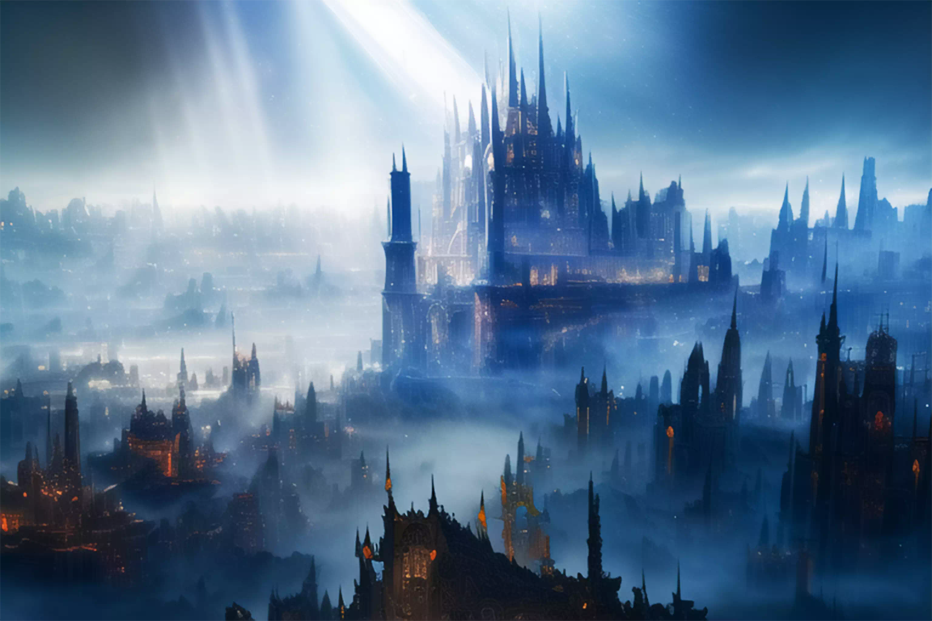 A fantasy gothic city