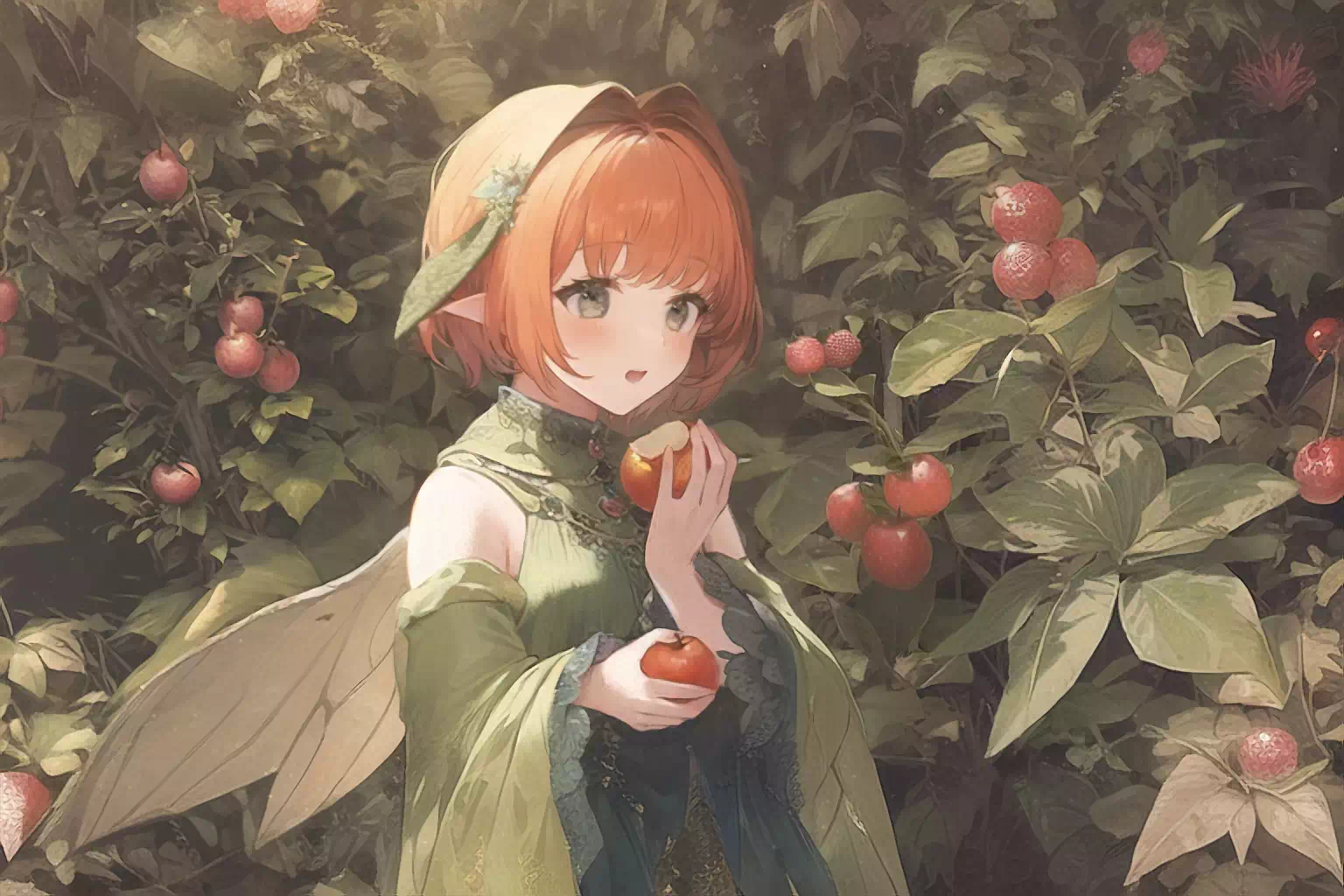 【AI加筆】果実と妖精