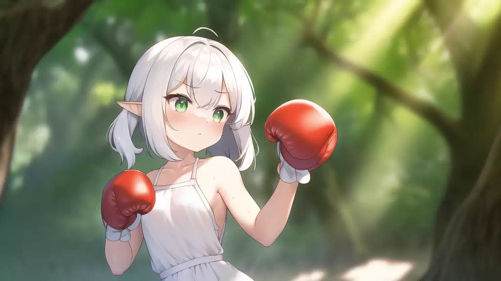 女子ボクシングAI生成画像 森林の魔術4