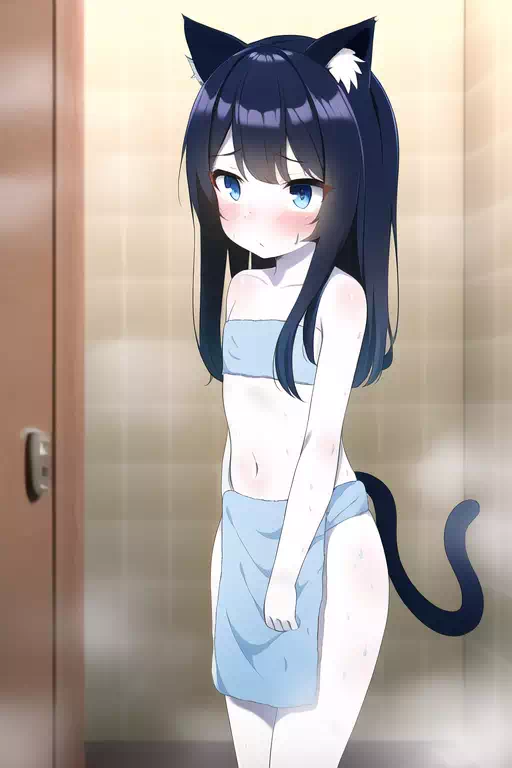 Loli cat after shower