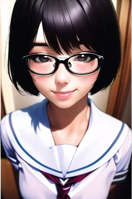 眼鏡少女　岡本 麻美