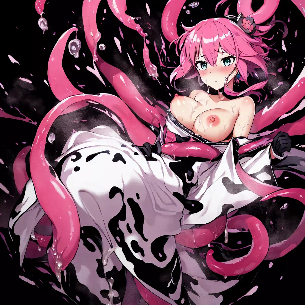 Tentacles and ink in pink