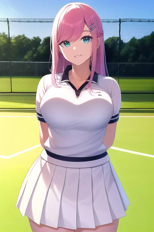 【100いいね御礼】キャラ010／ピンク髪で巨乳なテニス部の恋人