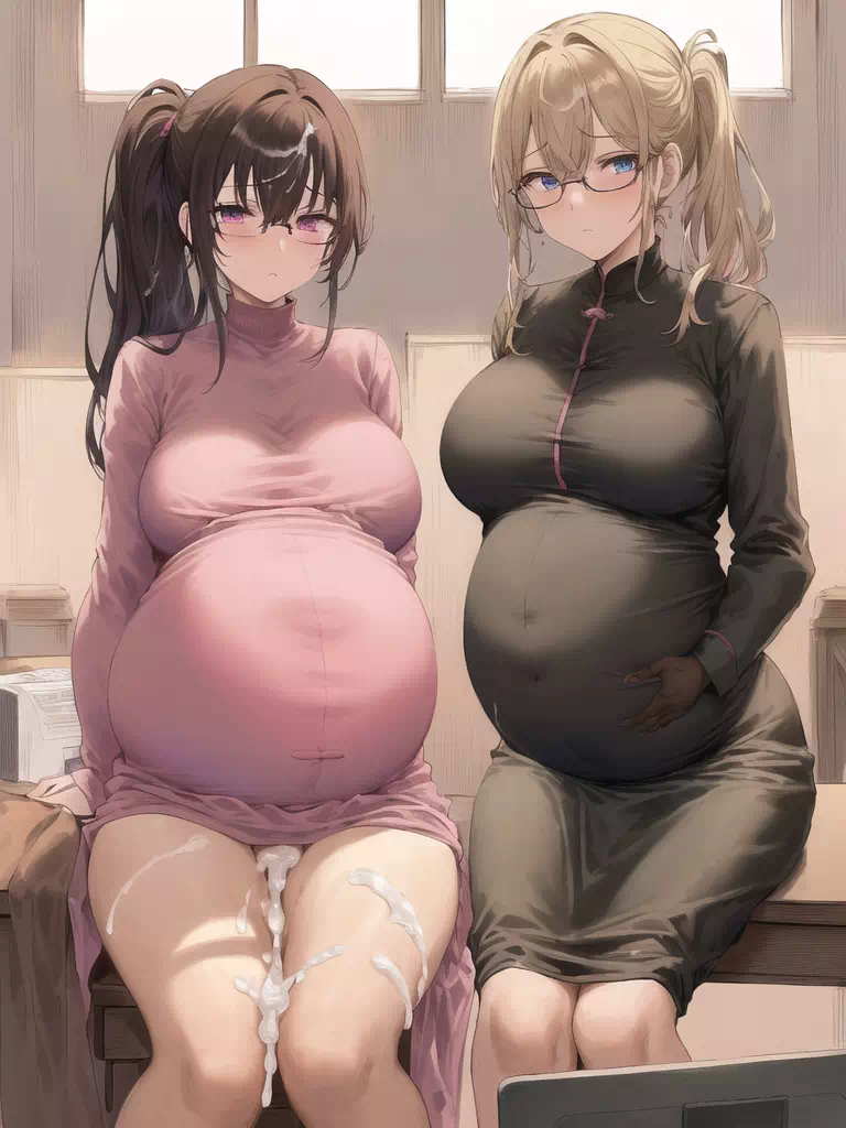 眼鏡妊婦2人