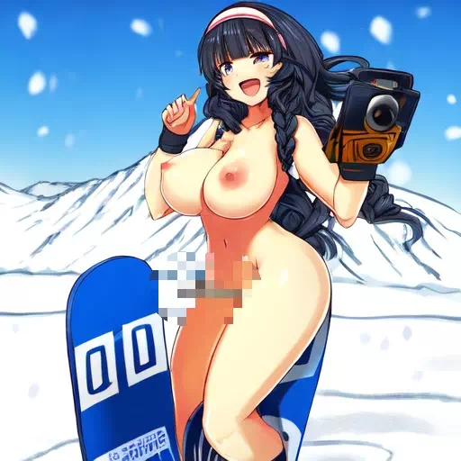 全裸スノーボード