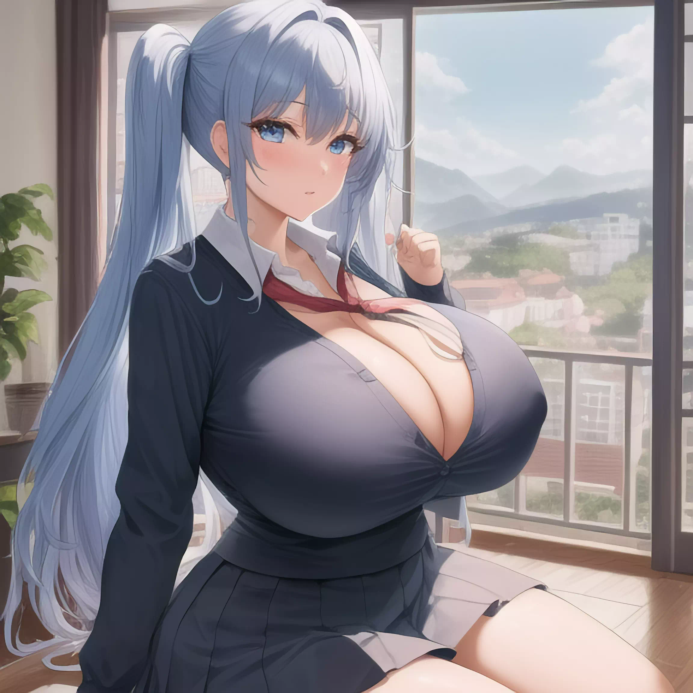 Huge Breasts, School outfit #6