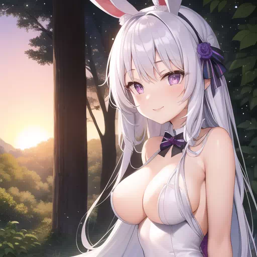 Rabbit Girl In The Forest