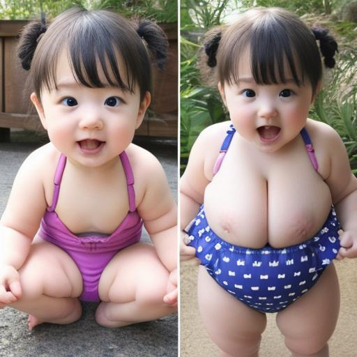 水着の巨乳幼児