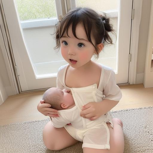 授乳する幼児