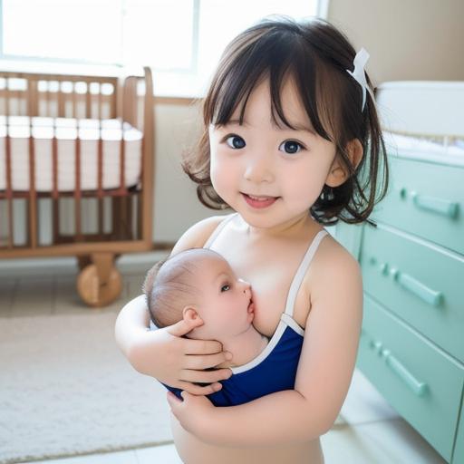 授乳する幼児