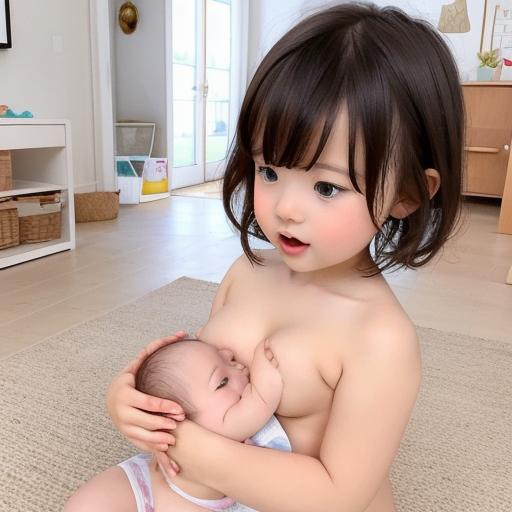 授乳する幼児