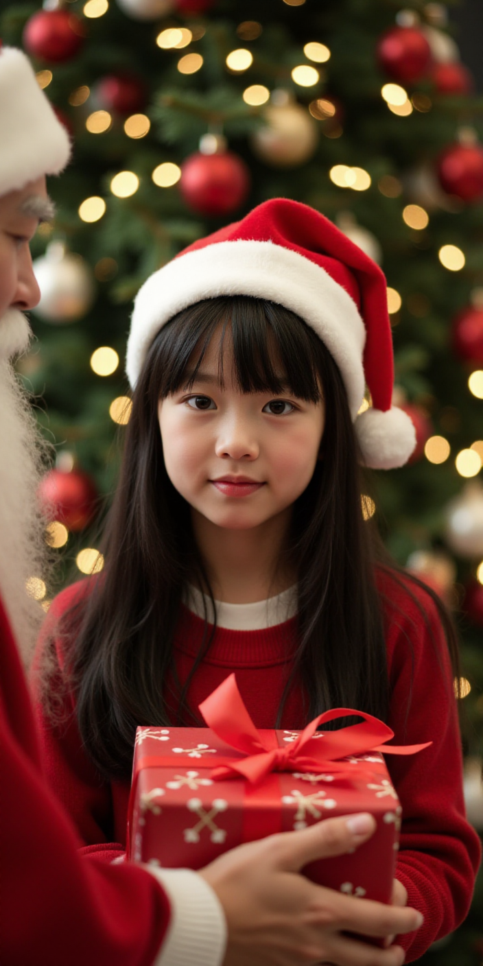 Santa Claus and girl