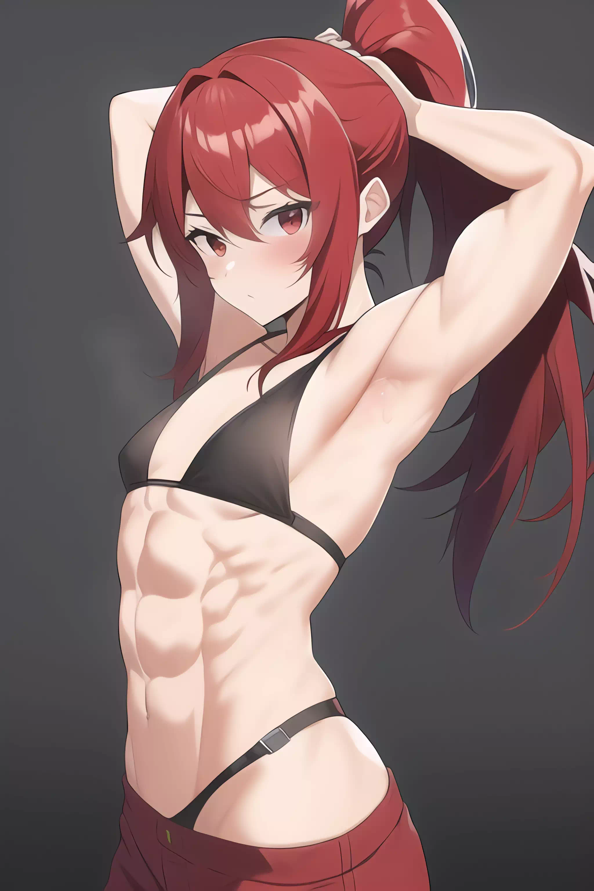 筋肉質な赤い髪の女騎士