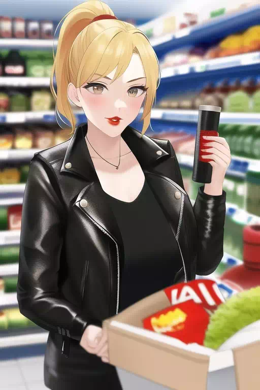 金髪ポニテ美女