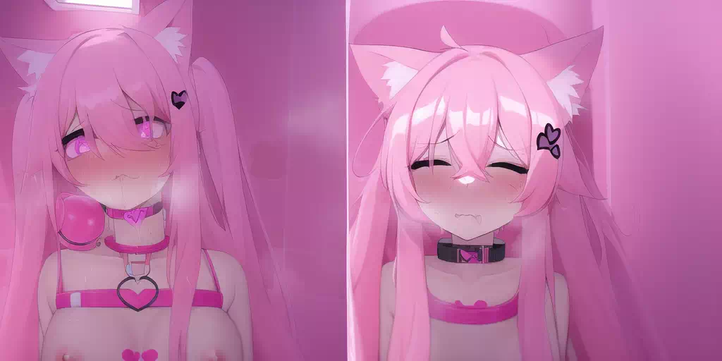 bathing cat girl cum egg_vibrato