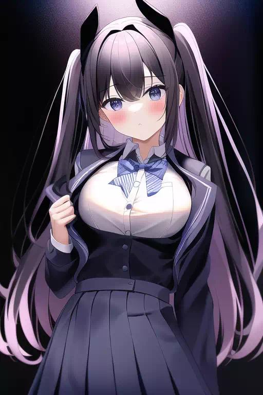 悪堕ち(予定)魔法少女 変身前 胸(とか)見せ  AI