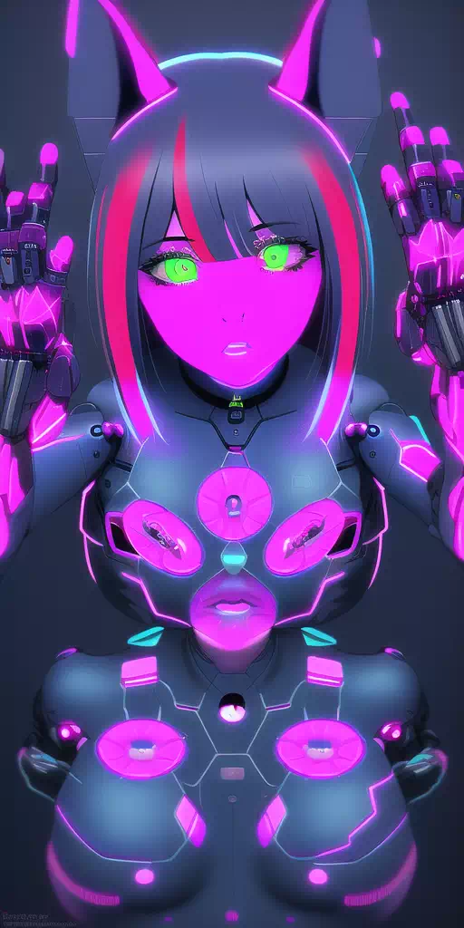 【NovelAI】Phychedelic mecha-cat