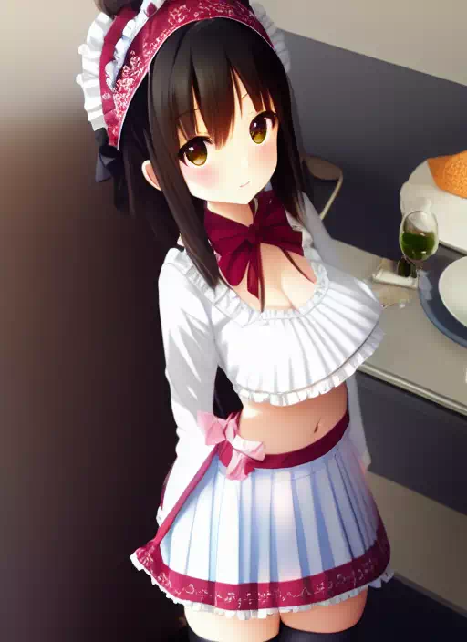 赤いメイド服