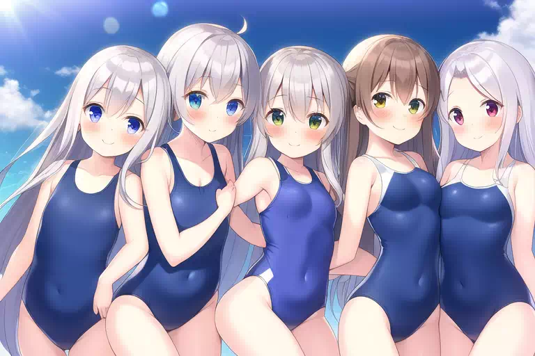 【AI】青髪・銀髪の同一CP