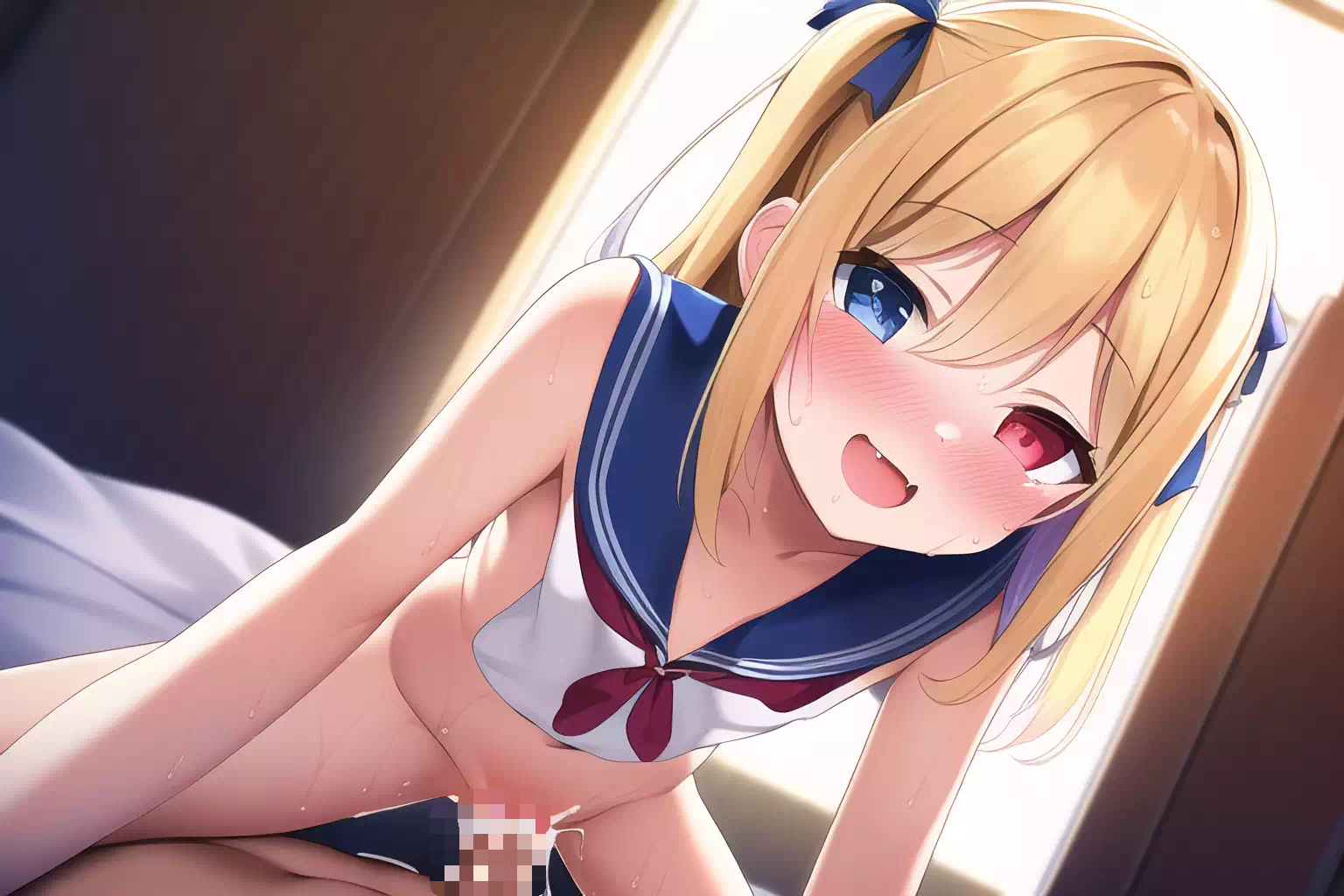 金髪ロリ(?莉)　着衣騎乗位