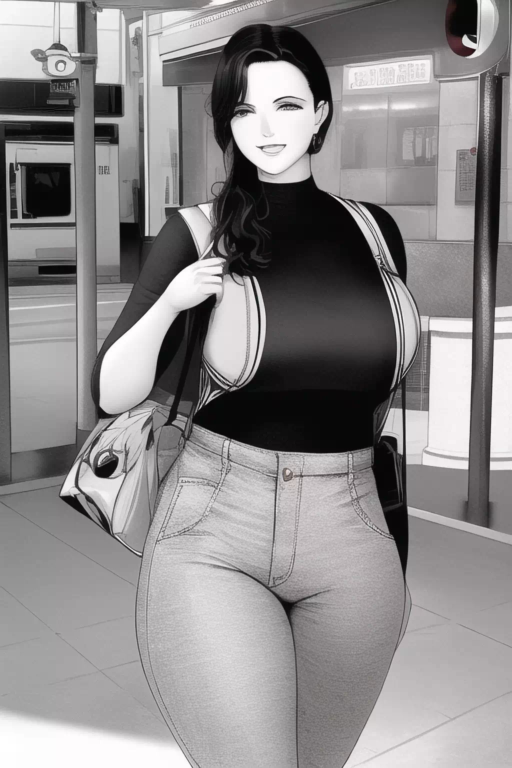 駅前で魅力的な熟女に声をかけて写真を撮らせてもらった。