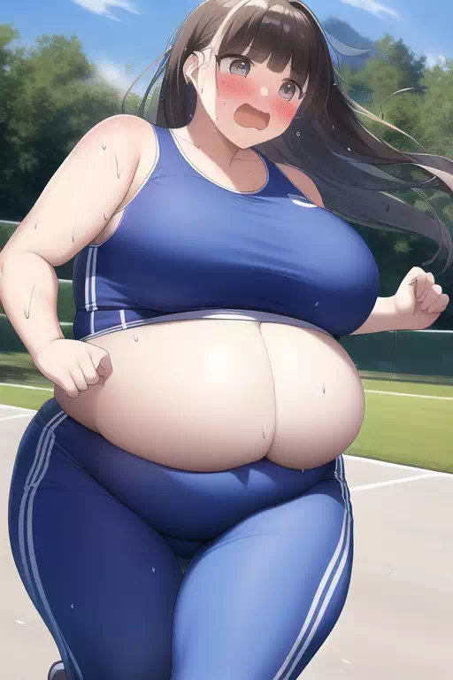 novelAI fat girl exercise