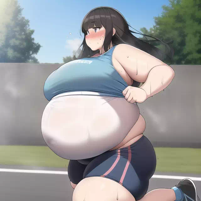 novelAI fat girl exercise