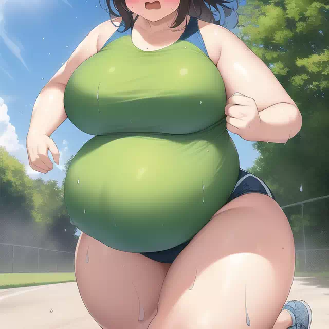 novelAI fat girl exercise