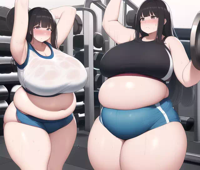 novelAI fat girl exercise