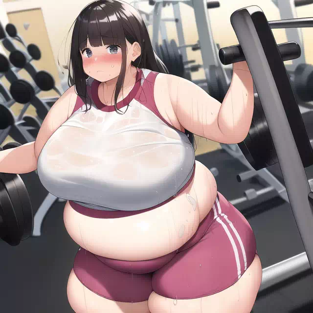 novelAI fat girl exercise
