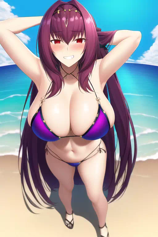 Possessed Scathach at the beach