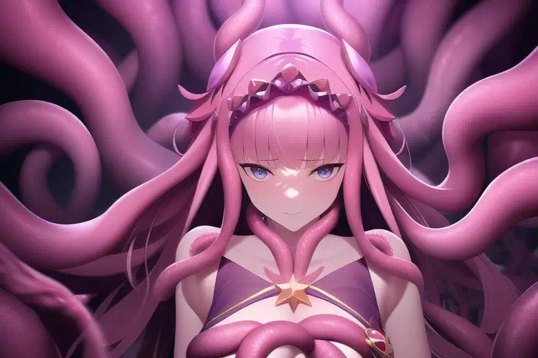 被觸手包圍的魔法少女