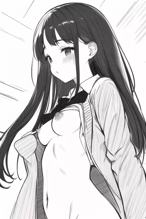 [NovelAI]ラフスケッチ風JK
