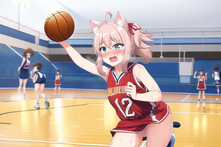 Catgirls are dribblingBasketball