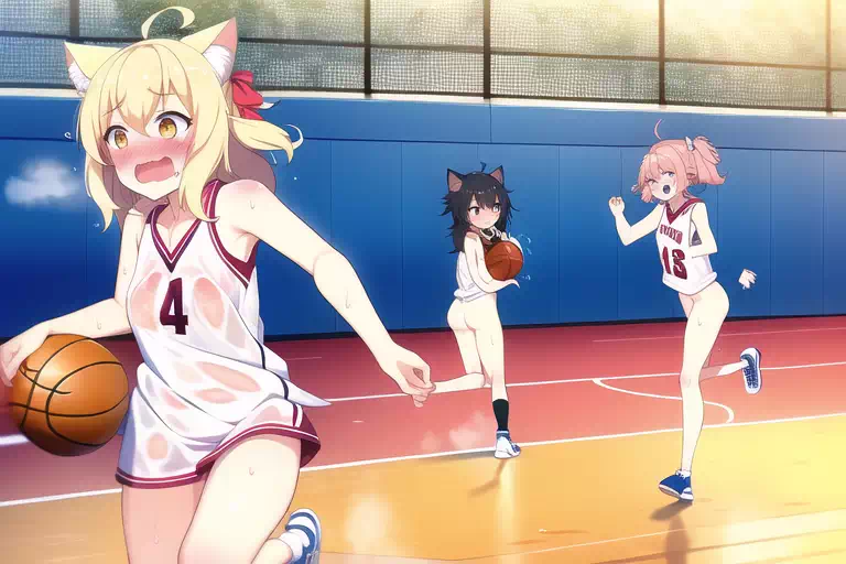 Catgirls are dribblingBasketball