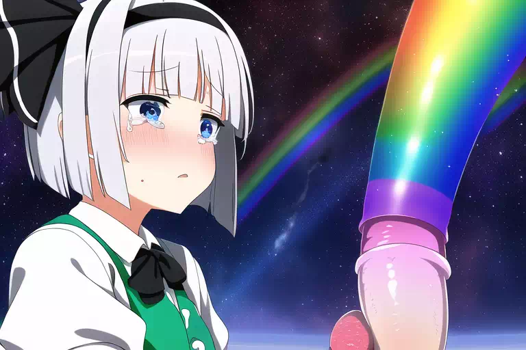 魂魄妖夢 with SPACE RAINBOW PENIS