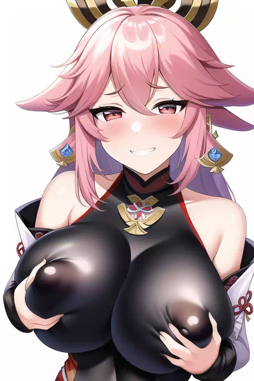 これは八重神子さんのセルフ胸揉みです