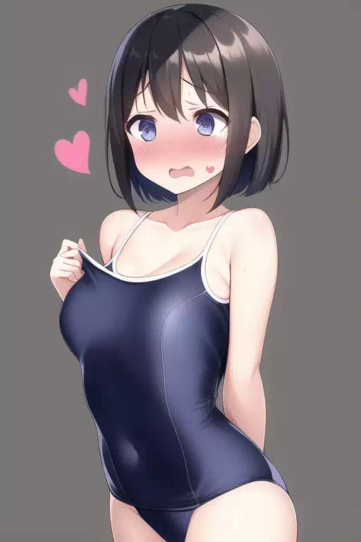 太り気味の男性→スク水の巨乳少女→スク水の幼女TSF