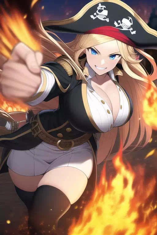 NovelAI Blonde Lewd Pirat Girl