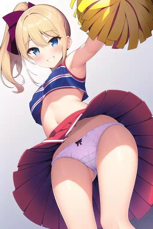 novelAI　金髪ポニテチアガールパンツ見せまとめ