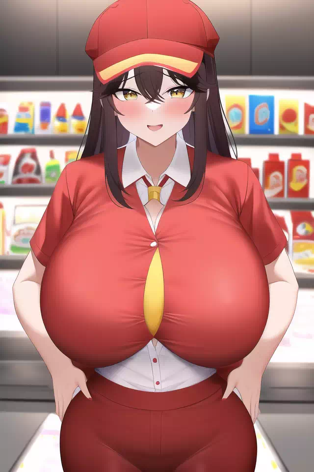 澀澀的巨乳美女店員