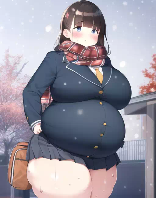 novelAI fat girl school3