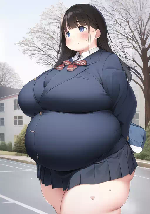 novelAI fat girl school3