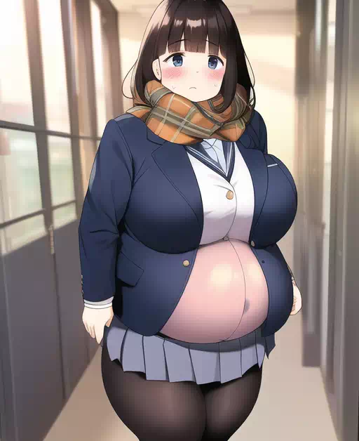 novelAI fat girl school3