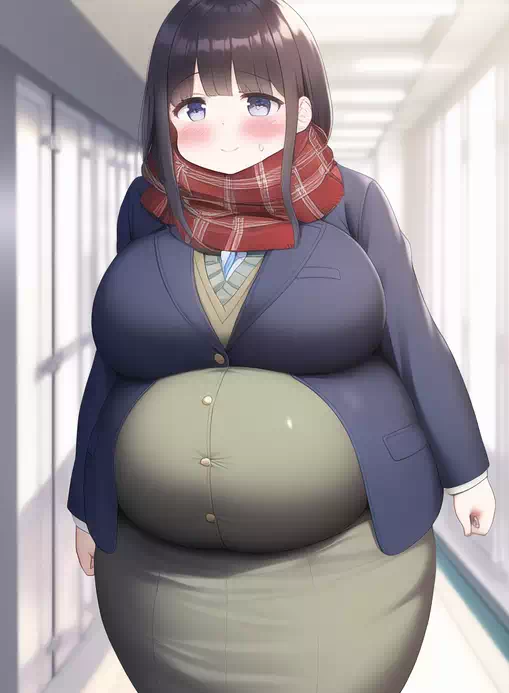 novelAI fat girl school3