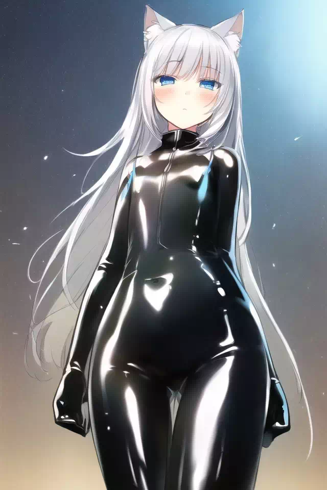 [AI,R18] ボディスーツ＋白猫娘