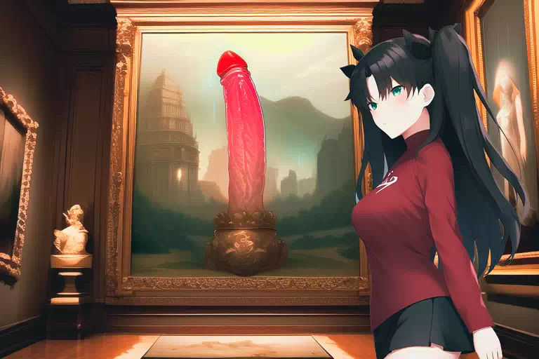 ペニス絵画を紹介する遠坂凜