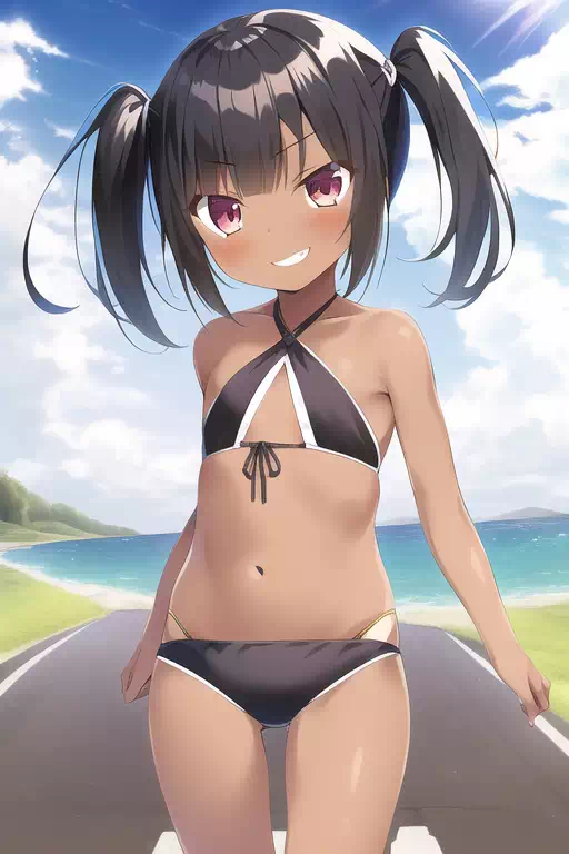 NovelAI生成の褐色メスガキ