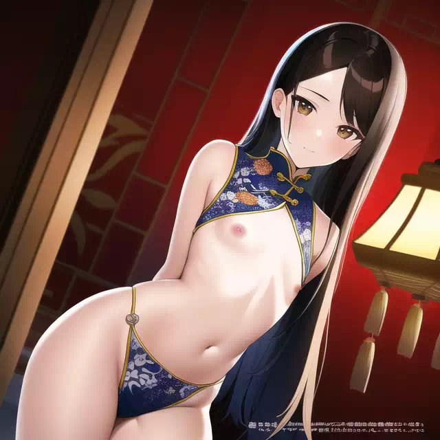 チャイナ服の貧乳娘